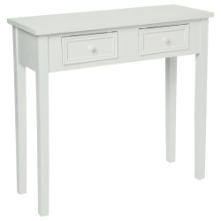 Console 2 tiroirs coloris blanc collection Charme - Le Depot Bailleul.