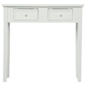 Console 2 tiroirs coloris blanc collection Charme - Le Depot Bailleul.