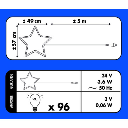 Bonhomme de neige lumineux  ampoules blanches 96 LED - Dépôt Bailleul