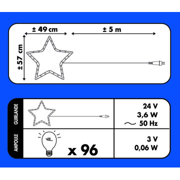 Bonhomme de neige lumineux  ampoules blanches 96 LED - Dépôt Bailleul