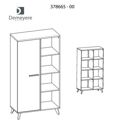 Buffet haut Bruce 1porte 4 niches - Le Dépôt Bailleul