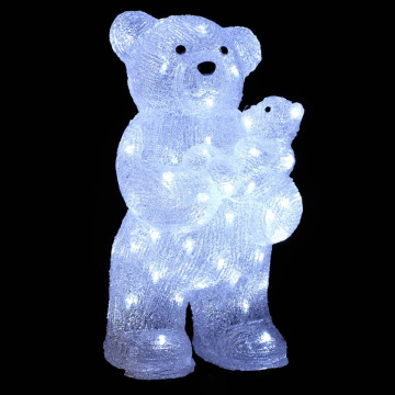 Maman et bébé ours lumineux 56 LED lumière blanche - Le Dépôt Bailleul