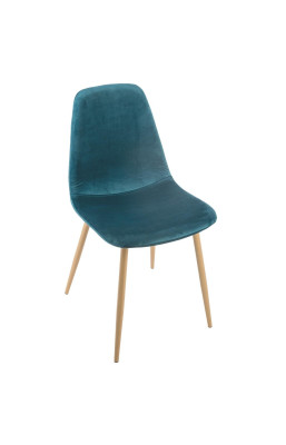 Chaise Roka velours bleu...