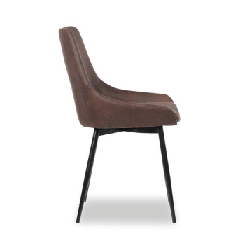 Chaise Mirano coloris brun acier microfibre - Le Dépôt Bailleul