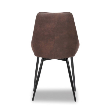 Chaise Mirano coloris brun acier microfibre - Le Dépôt Bailleul