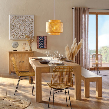 Suspension Liby bambou naturel Atmosphera - Le Dépôt Bailleul