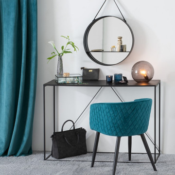 Fauteuil séjour Marlo bleu canard Atmosphera - Le dépôt Bailleul