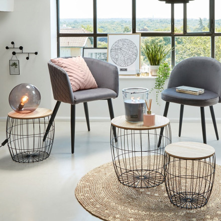 Fauteuil séjour Marlo gris Atmosphera - Le dépôt Bailleul