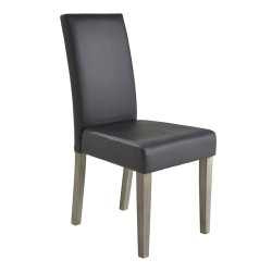 Chaise Namur revêtement simili cuir coloris chêne gris prata