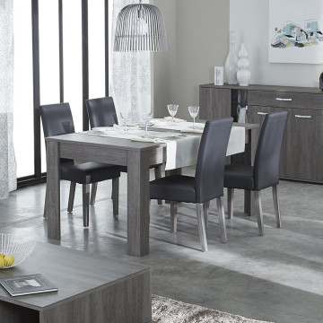 Chaise Namur revêtement simili cuir coloris chêne gris prata