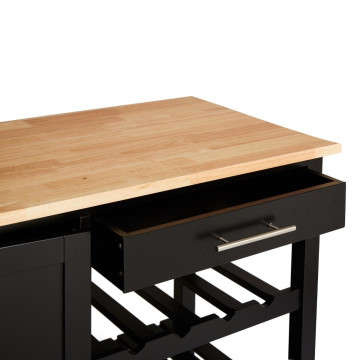 Desserte de cuisine noire en bois modèle CLAUDE  - Le Dépôt Bailleul