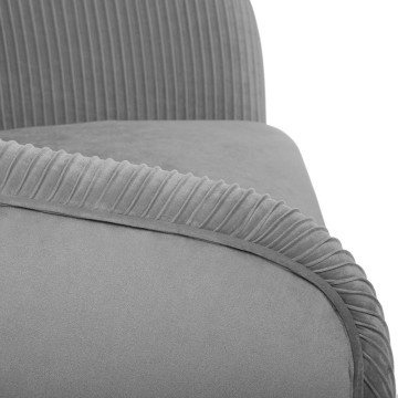 Fauteuil velours gris Solaro Atmosphera - Le Dépôt Bailleul