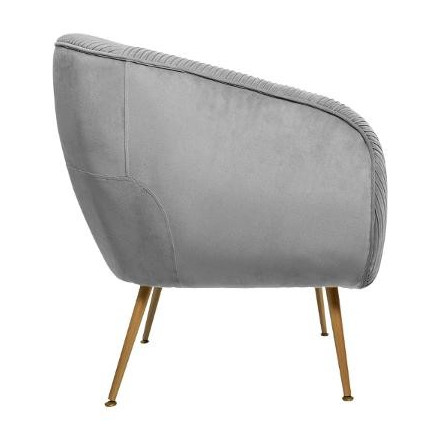 Fauteuil velours gris Solaro Atmosphera - Le Dépôt Bailleul