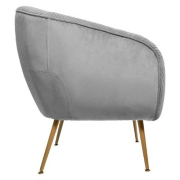 Fauteuil velours gris Solaro Atmosphera - Le Dépôt Bailleul