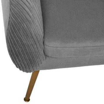 Fauteuil velours gris Solaro Atmosphera - Le Dépôt Bailleul