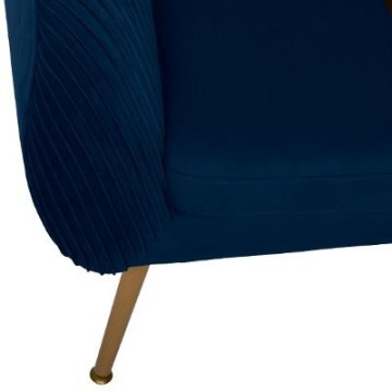 Fauteuil velours bleu Solaro Atmosphera - Le Dépôt Bailleul