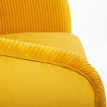 Fauteuil velours jaune Solaro Atmosphera - Le Dépôt Bailleul