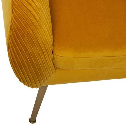 Fauteuil velours jaune Solaro Atmosphera - Le Dépôt Bailleul