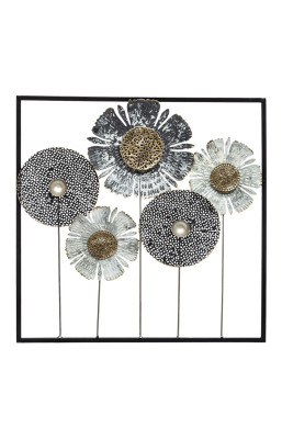 Déco murale métal fleurs...