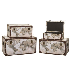 Malles mappemonde - Lot de 4 - Atmosphera - Le Dépôt Bailleul