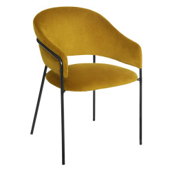 Fauteuil velours moutarde Siron Atmosphera - Le Dépôt Bailleul