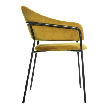 Fauteuil velours moutarde Siron Atmosphera - Le Dépôt Bailleul