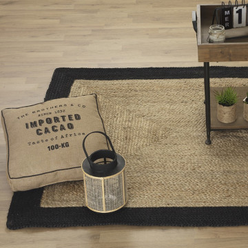 Tapis jute naturel bord noir 120x170 Atmosphera - Le Dépôt Bailleul