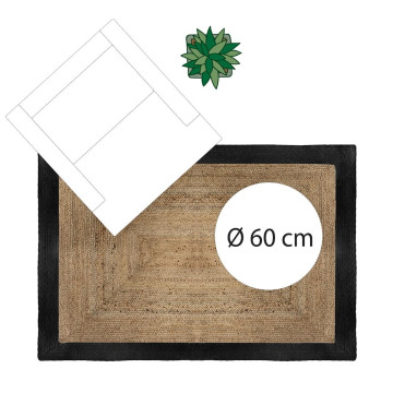 Tapis jute naturel bord noir 120x170 Atmosphera - Le Dépôt Bailleul