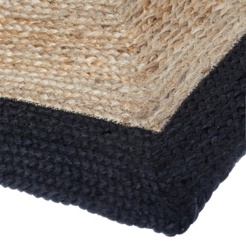 Tapis jute naturel bord noir 120x170 Atmosphera - Le Dépôt Bailleul