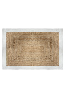 Tapis jute naturel bord...
