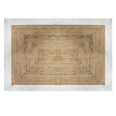 Tapis jute naturel bord blanc 120x170 Atmosphera