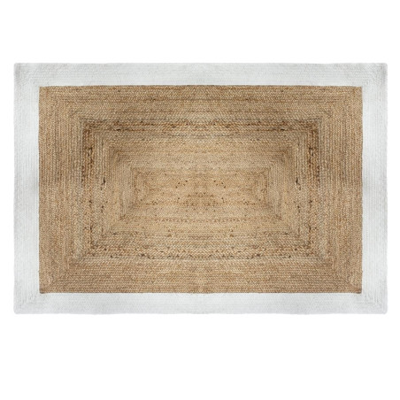 Tapis jute naturel bord blanc 120x170 Atmosphera