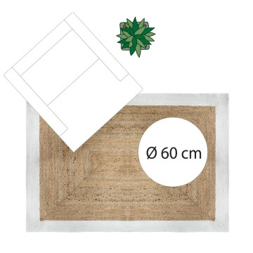 Tapis jute naturel bord blanc 120x170 Atmosphera - Le Dépôt Bailleul