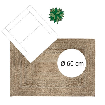 Tapis jute naturel rectangulaire 120x170 Atmosphera - Le Dépôt Bailleul