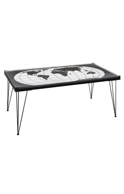 Table basse métal verre Map...