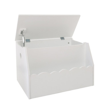 Coffre jouets biblio enfant bois blanc Atmosphera - Le Dépôt Bailleul