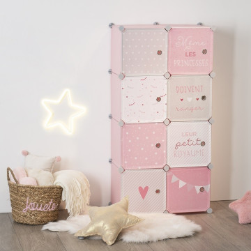 Rangement enfant 8 cases rose Atmosphera - Le Dépôt Bailleul