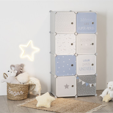 Rangement enfant 8 cases bleu Atmosphera - Le Dépôt Bailleul