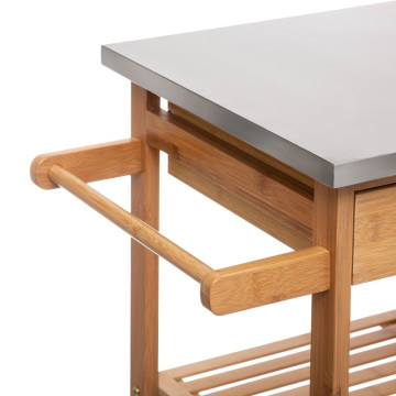 Desserte bambou 6 tiroirs roulettes 76 cm 5five - Le Dépôt Bailleul