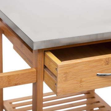 Desserte bambou 6 tiroirs roulettes 76 cm 5five - Le Dépôt Bailleul