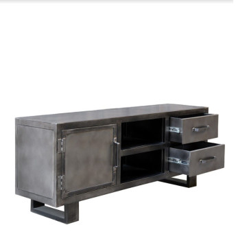 Meuble TV métal noir Jodhpur 150 cm - Le Dépôt Bailleul