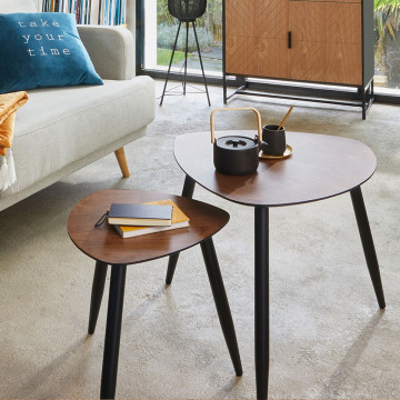 Table Miléo effet noyer set de 2 Atmosphera - Le Dépôt Bailleul