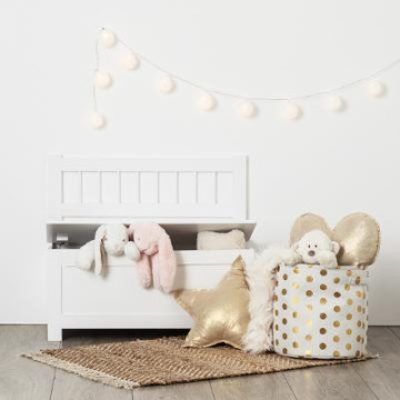 Banc coffre à jouets enfant blanc Atmosphera - Le Dépôt Bailleul