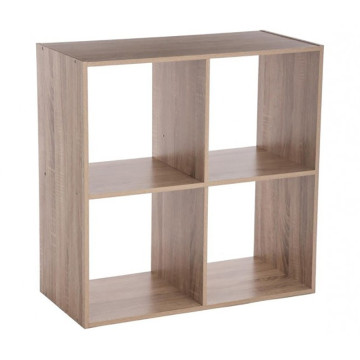 Étagère en bois naturel 4 cases collection Mix - Le Dépôt Bailleul