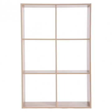 Étagère en bois naturel 6 cases collection Mix - Le Dépôt Bailleul