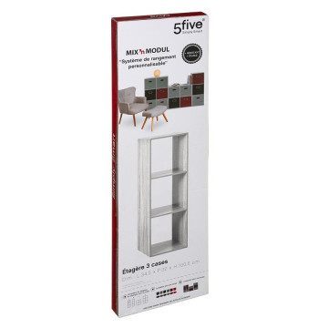 Étagère en bois 3 cases Mix coloris gris 5five - Le Dépôt Bailleul