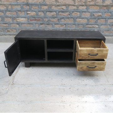 Meuble TV métal et bois Jodhpur 150 cm - Le Dépôt Bailleul