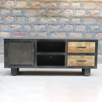 Meuble TV métal et bois Jodhpur 150 cm - Le Dépôt Bailleul