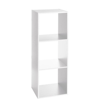 Étagère en bois 3 cases Mix coloris blanc - Le Dépôt Bailleul