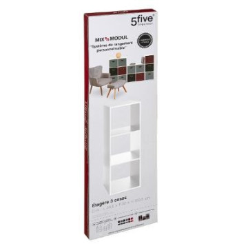 Étagère en bois 3 cases Mix coloris blanc - Le Dépôt Bailleul